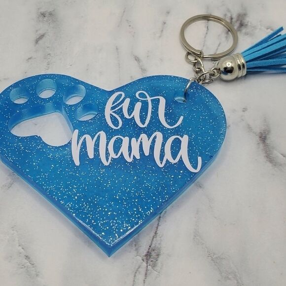Handmade Fur Mama Resin Keychain - Picture 5 of 10